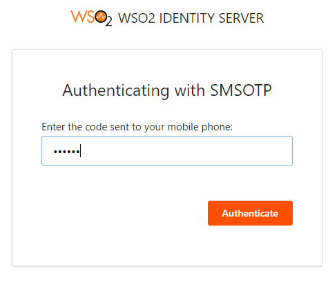 Authenticating with SMSOTP